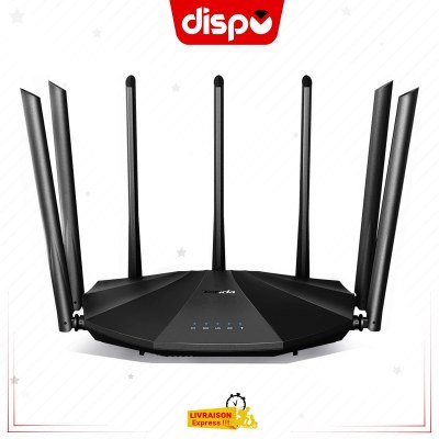 Routeur Tenda AC23 sans fil Dual Band Wi-Fi AC2100 MU-MIMO 4 x 4, antennes externes 7 x 6 dBi,
