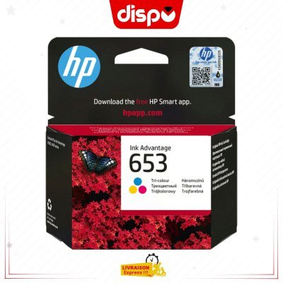 Cartouche d'Encre HP 653 Tricolore Originale (3YM74AE)