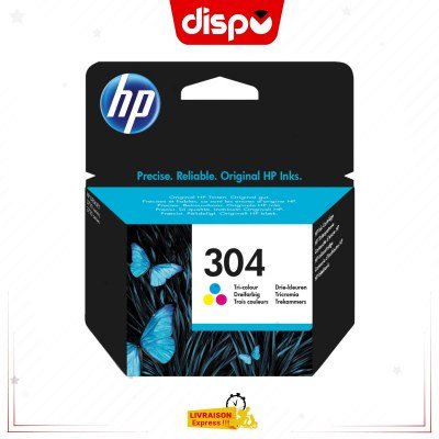 Cartouche d'Encre HP 304 Tricolore Originale (N9K05AE)