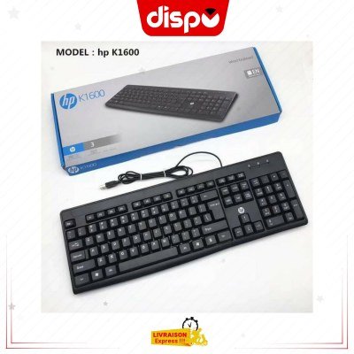 Clavier Filaire HP K1600 QWERTY Résistant aux Eclaboussures – USB