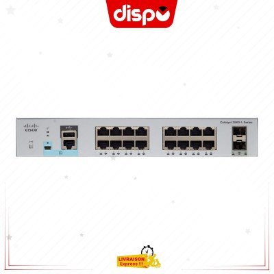 Switch Cisco WS-C2960L-SM-16PS Switch 16 ports 10/100/1000 Mbps PoE+ + 2 ports