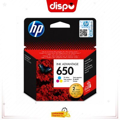 Cartouche d'Encre HP 650 Tricolore Originale (CZ102AE)