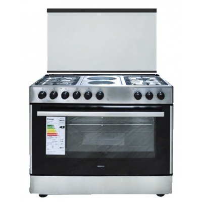 Cuisinière HAIER Mixte 4 feux à gaz+2 feux Electrique Inox 90/60 HCR6042