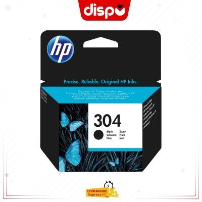 Cartouche d'Encre HP 304 Noir Originale (N9K06AE)