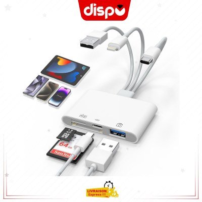 Adaptateur Hub 5-en-1 Lightning / USB-C / USB-A