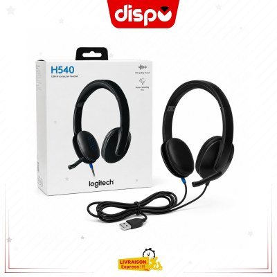 Casque USB Logitech H540 – Stéréo avec Microphone Antibruit