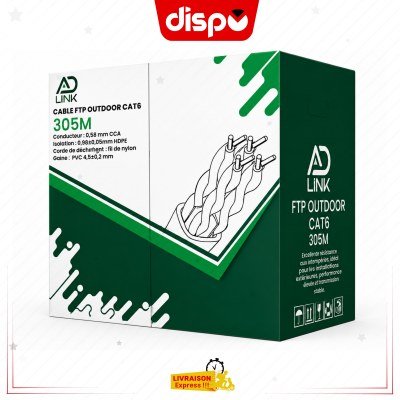 Câble Réseau FTP Cat6 Outdoor 305M