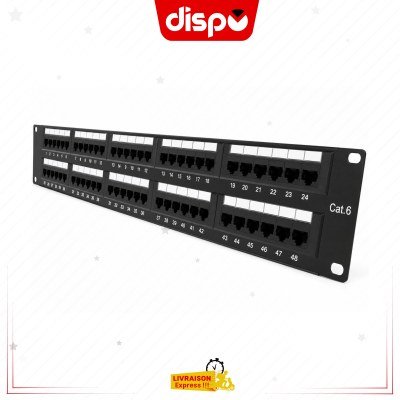 Panneau de Brassage D-Link 48 Ports Cat6 – Patch Panel Réseau 19’’ Rackable