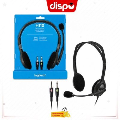 Casque Stéréo Logitech H110 avec Microphone – Noir