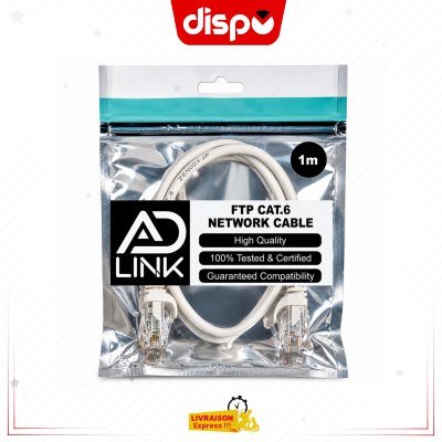 Patch Câble Réseau 1m RJ45 Ad Link FTP Cat6