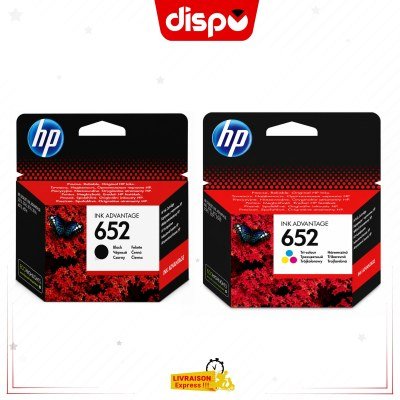 Pack Cartouches d'Encre HP 652 Noir et Tricolore Originales