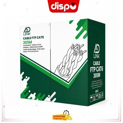 Câble Réseau FTP Cat6 305M Ad Link