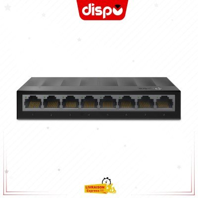 Switch TP-LINK TL- LS1008G Ethernet Gigabit 8 Ports 10/100/1000 Mbps (Vitesse Jusqu'à 2000Mbps)