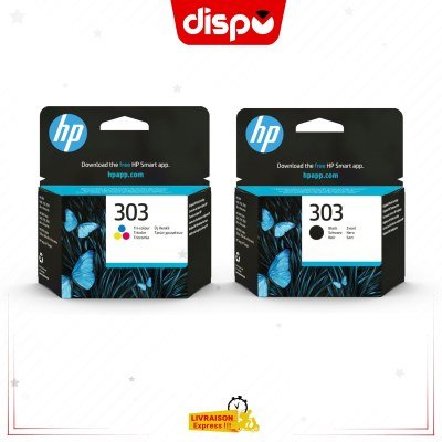 Pack Cartouches d'Encre HP 303 Noir et Tricolore Originales
