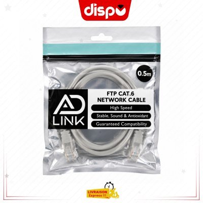 Patch Câble Réseau RJ45 Ad Link FTP Cat6 0.5m
