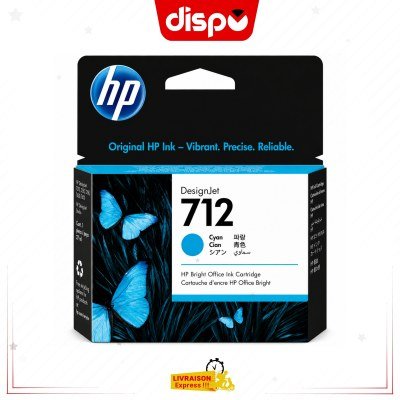 Cartouche d'Encre HP 712 Cyan Originale (3ED67A)