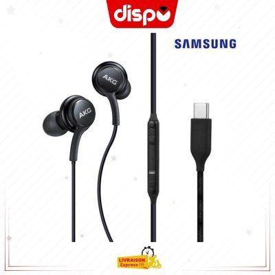 Ecouteurs Filaires Samsung Type-C Noir By AKG- Son Stéréo Equilibre Confortable