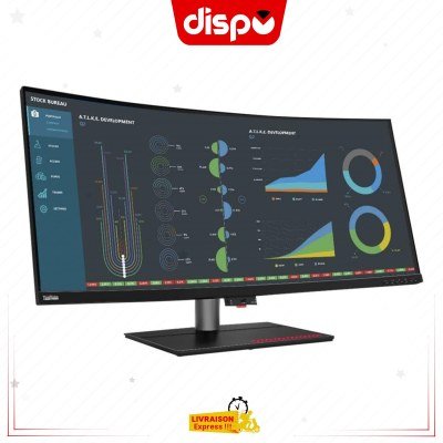 Ecran Lenovo P40w-20, Moniteur incurvé, écran IPS 40 pouces, résolution WUHD