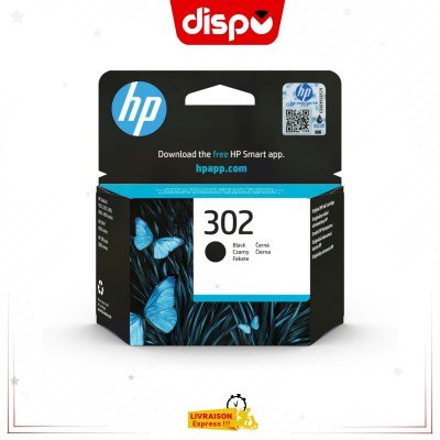 Cartouche d'Encre HP 302 Noir Originale (F6U66AE)