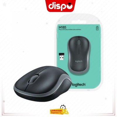 Souris sans fil Logitech M185, 2,4 GHz Avec Mini Récepteur USB Originale