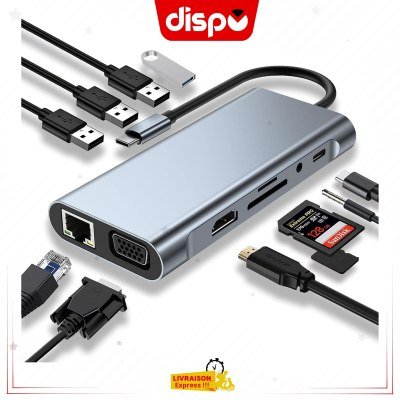 Adaptateur De Hub 11 En 1 De Type C Avec HDMI 4K