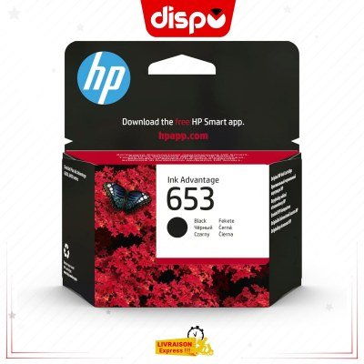 Cartouche d'Encre HP 653 Noire Originale (3YM75AE)