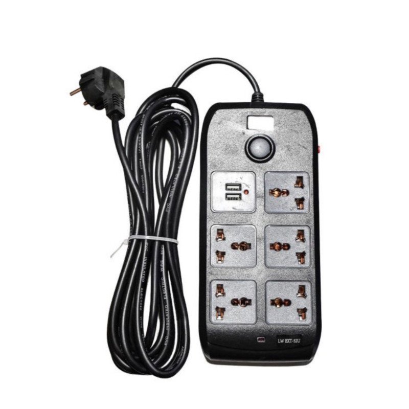 Rallonge Light Waves - EXT -52U - Prise d'extension - 5 ports - 2 ports USB