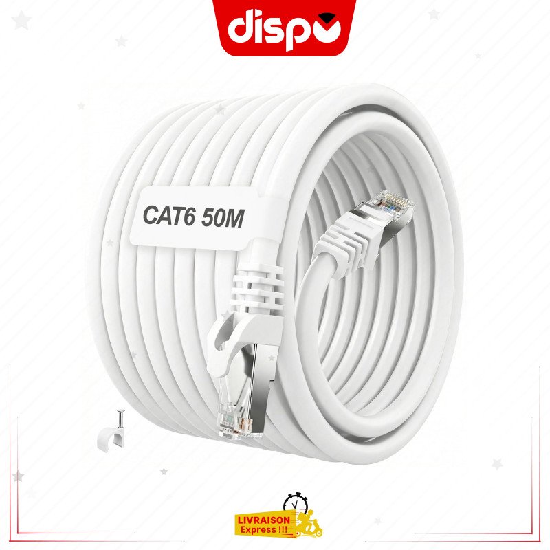 Rouleau Câble Réseau Ethernet RJ45 Ad Link FTP Cat 6 50m : La Connectivité Filaire Sans Compromis