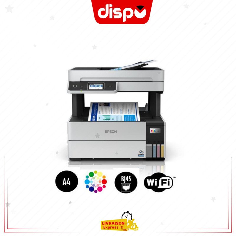 Imprimante Epson Multifonction L6490 Wi-Fi A Réservoir D’encres Rechargeables Eco Tank A4