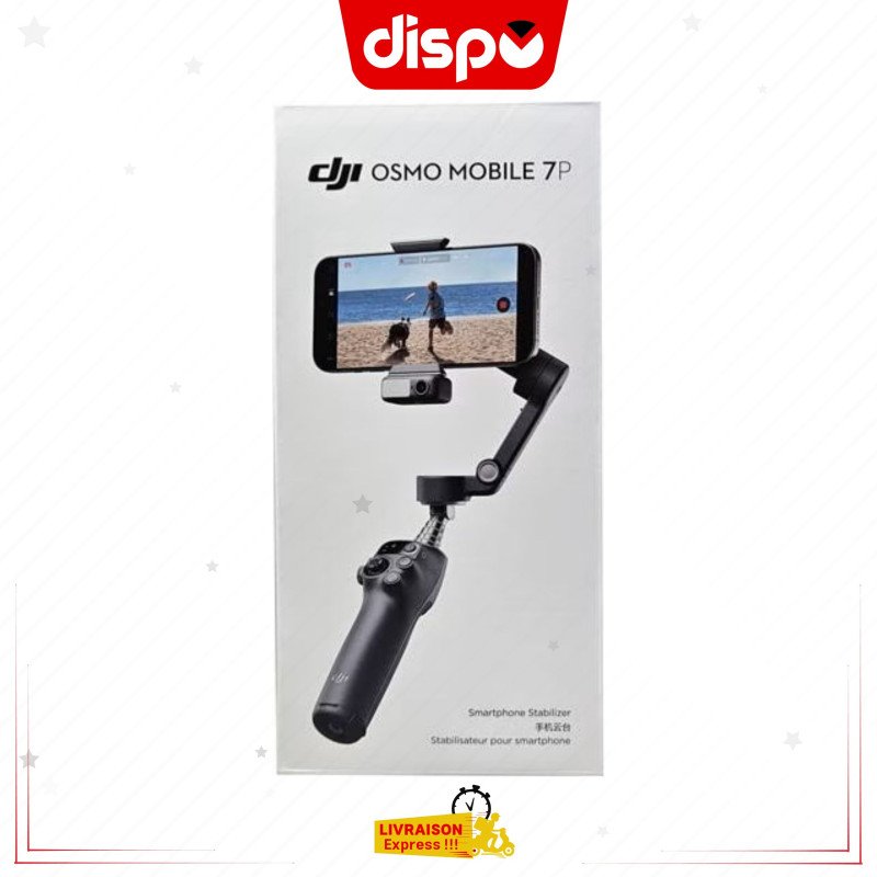 DJI Osmo Mobile 7P – Stabilisateur 3 Axes Intelligent pour Smartphone avec Suivi et Création Facile