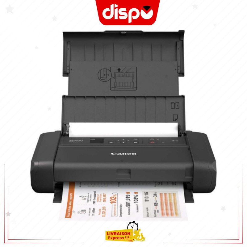Imprimante Portable Canon PIXMA TR150 A4 Wi-Fi pour PC &amp; Smartphone