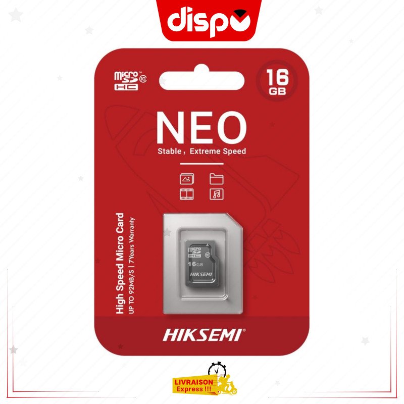Carte Mémoire HIKSEMI NEO HS-TF-C1 MicroSD 16GB