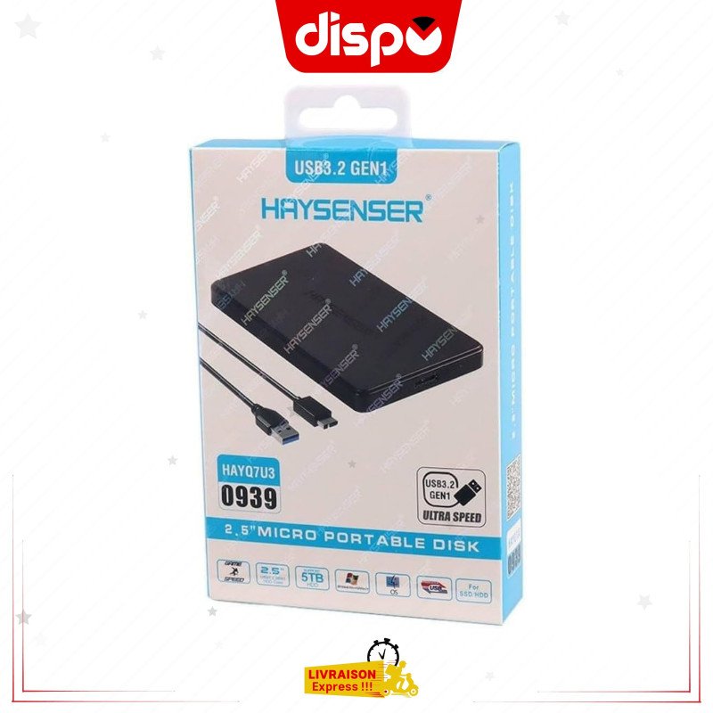 Boîtier Disque Dur Haysenser USB 3.2 Externe Portable