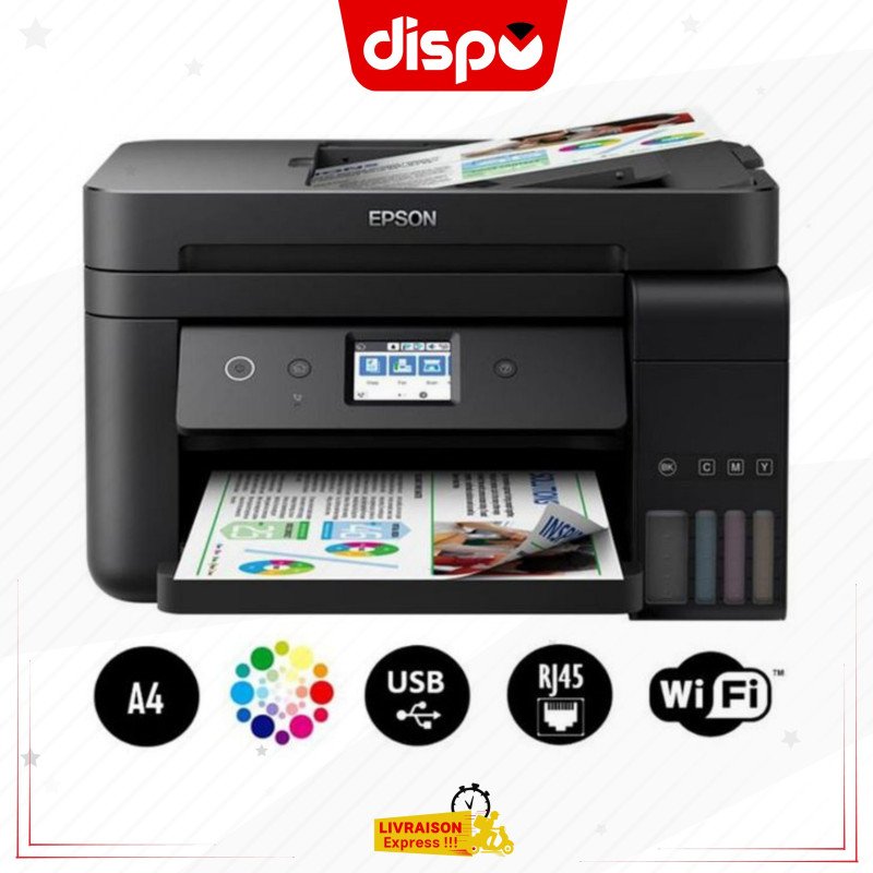 Imprimante Epson Eco Tank L6290 Multifonction 4 En 1 Couleur A4 / Recto Verso / Wi-Fi Avec Réservoirs Rechargeables