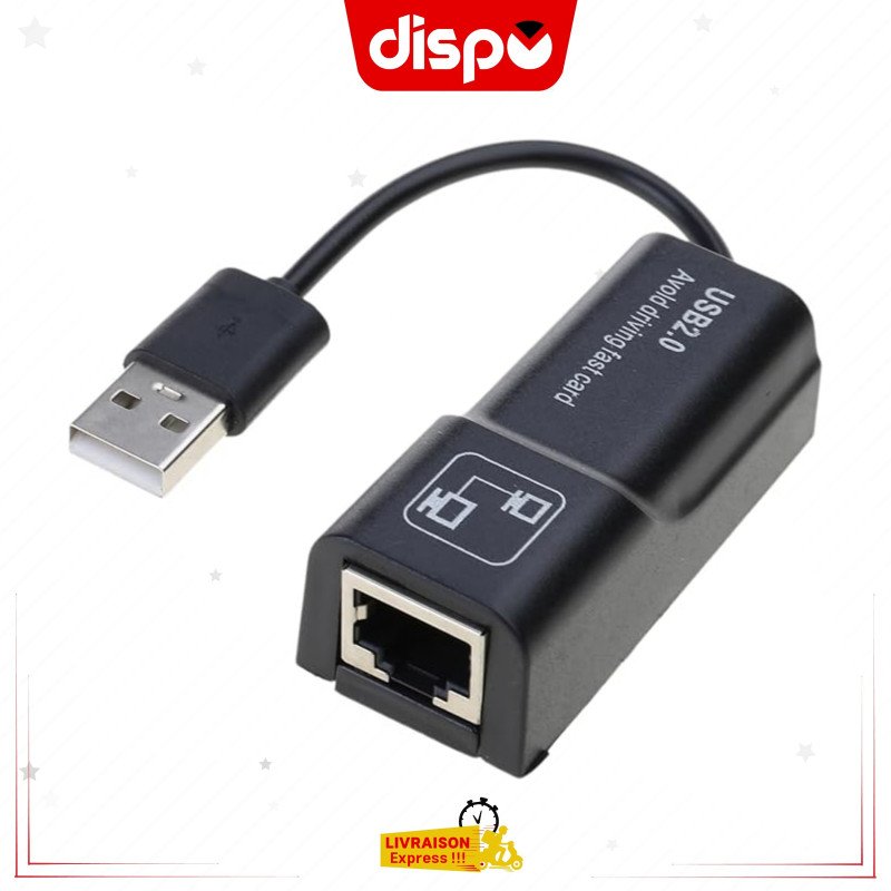 Adaptateur Ethernet USB 2.0 vers 10/100 Mbps RJ45