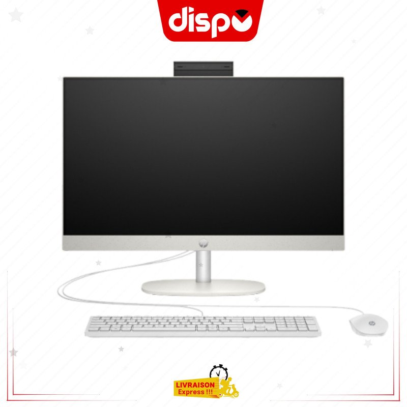 Ordinateur All-in-One HP 24- CR0127NH, Intel Core i7-1355U, SSD 512 Go, RAM 8 Go écran 23,8 pouces Full HD