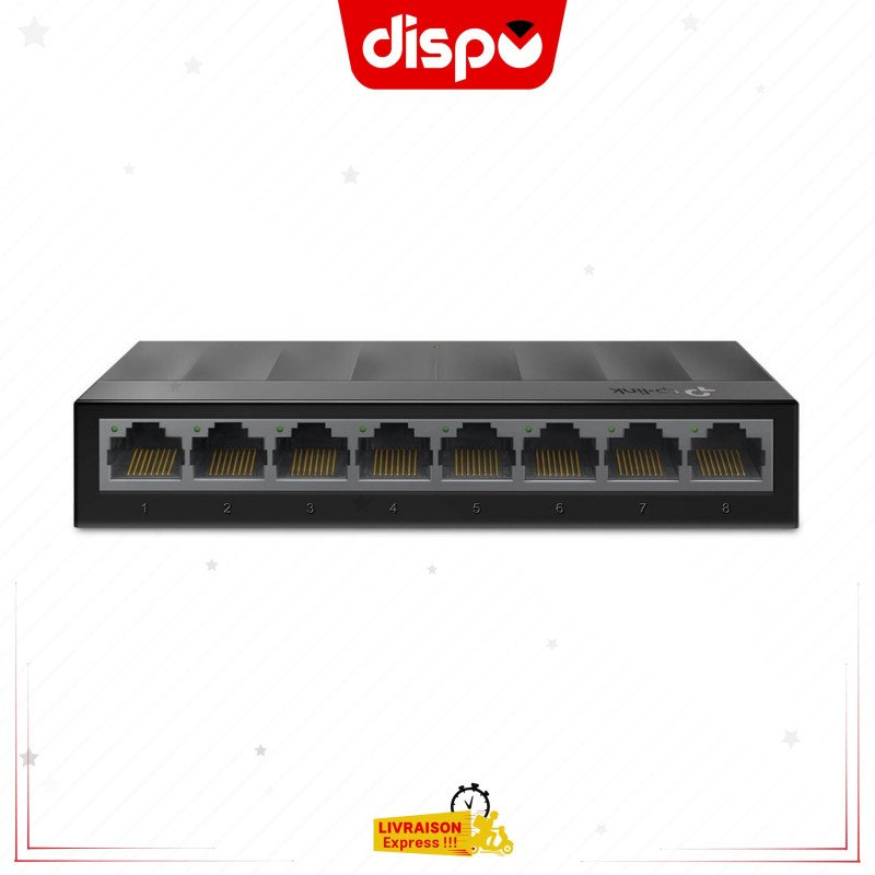 Switch TP-LINK TL- LS1008G Ethernet Gigabit 8 Ports 10/100/1000 Mbps (Vitesse Jusqu'à 2000Mbps)