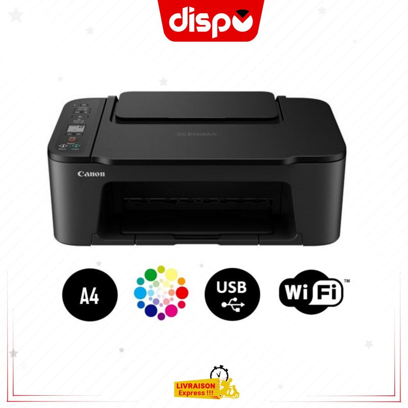 Imprimante Canon Multifonction PIXMA TS3440 Jet d'encre Wi-Fi Noire