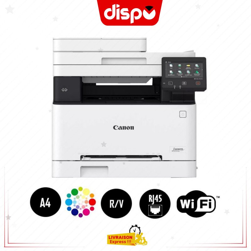 Imprimante Canon I-SENSYS MF655Cdw Laser Couleur 3-En-1 A4 (USB 2.0/Wi-Fi/Ethernet)