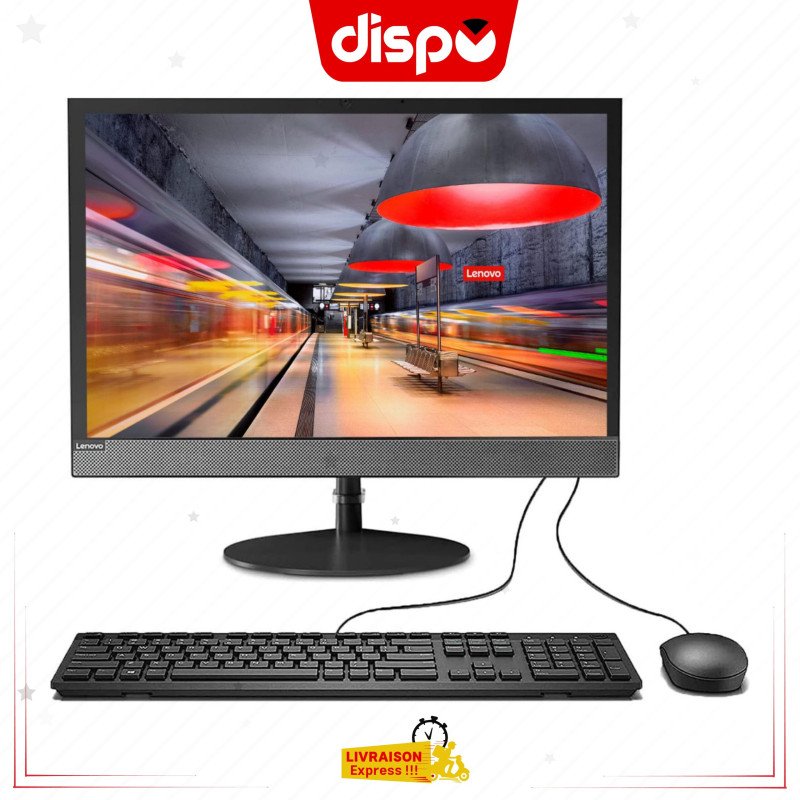 Ordinateur Tout-en-un Lenovo V130 20IGM Dual Core RAM 4 Go HDD Disque Dur 1TB Ecran 20″