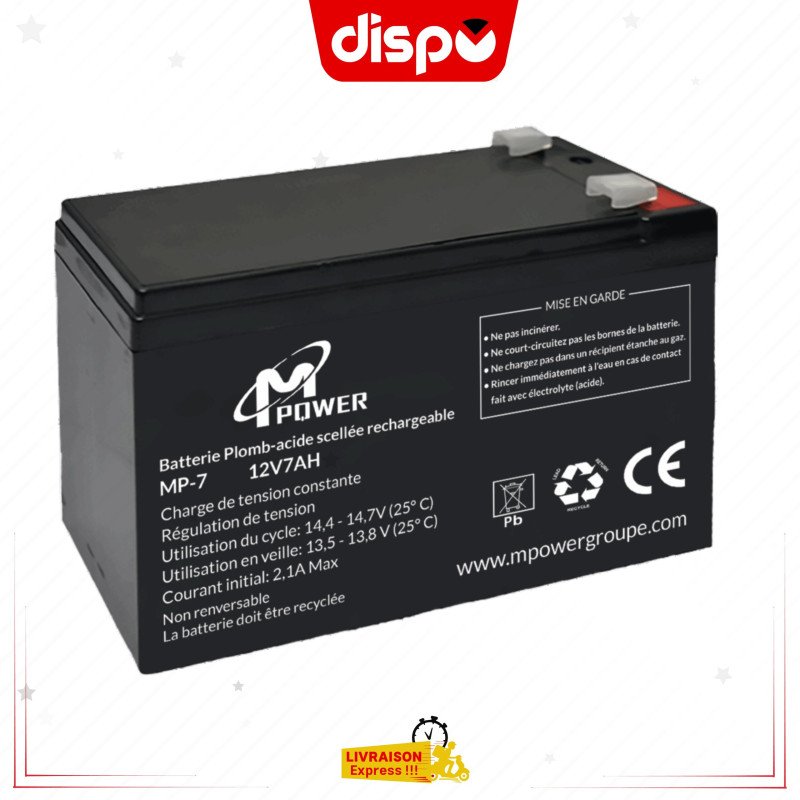 Batterie Onduleur MPOWER 12V 7AH