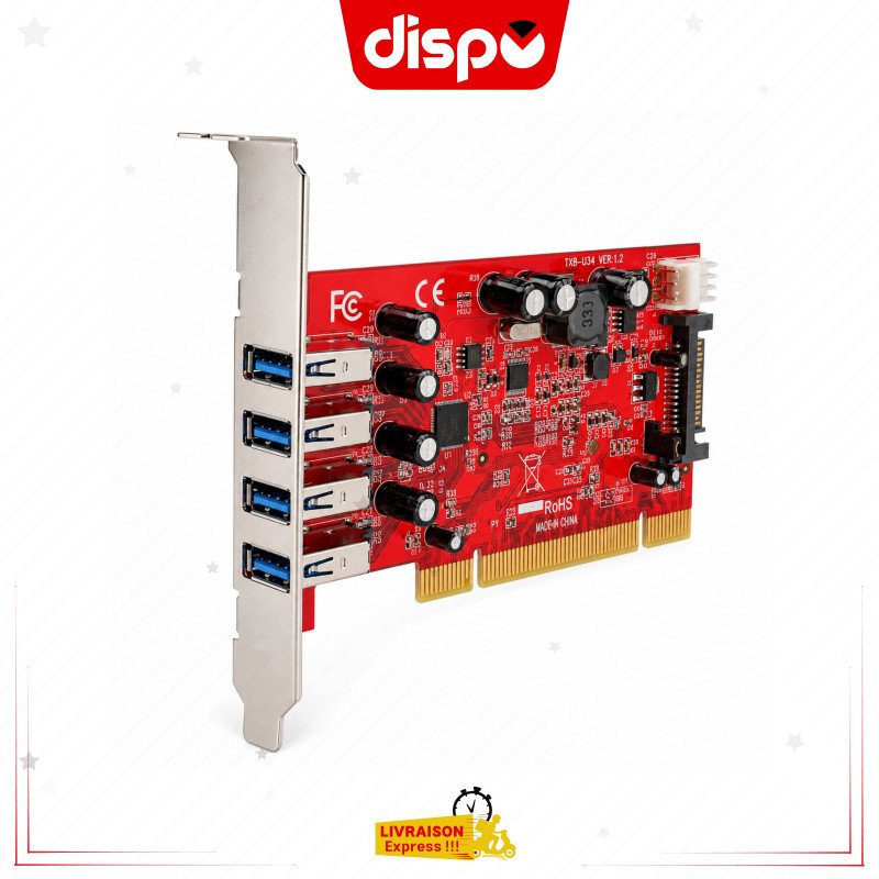Carte Contrôleur PCI Express CONRAD 4 Ports USB 3.0 : Boostez les connexions de votre PC