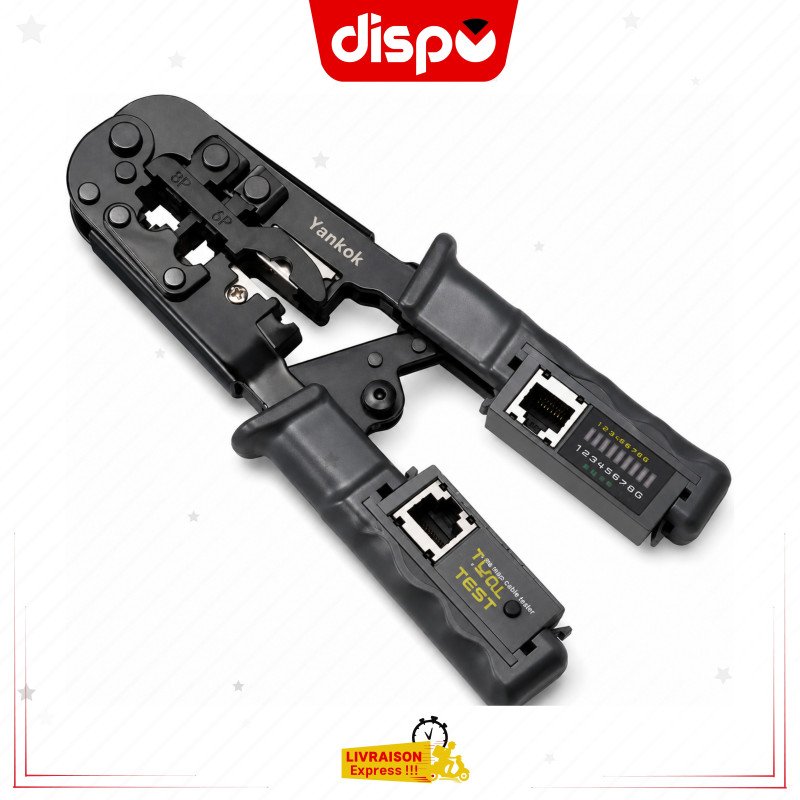Pince à Sertir Spécial Tool TL-N5684CR Pour Connecteurs Réseau RJ45 RJ12 RJ11 et câbles Ethernet CAT5 CAT6 8P 6P 4P