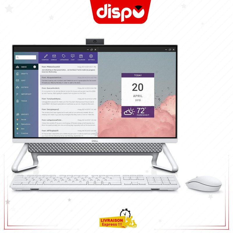 Ordinateur de Bureau Tout-en-un Dell Inspiron 5400 23,8" Intel Core i5 8 Go RAM 256 Go SSD