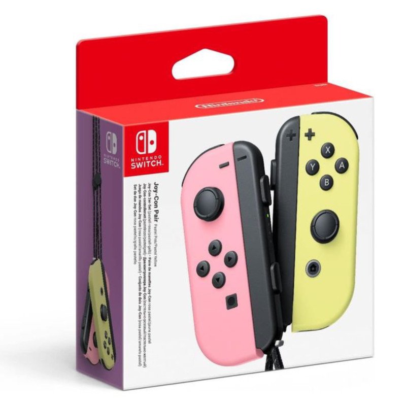 Nintendo Paire de Manettes Bluetooth Joy-Con Gauche Rose Pastel et Droite Jaune Pastel, Nintendo Switch