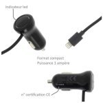 Forever Chargeur Voiture Compatible iPhone - 2.1a - Noir