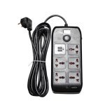 Rallonge Light Waves - EXT -52U - Prise d'extension - 5 ports - 2 ports USB