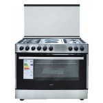Cuisinière HAIER Mixte 4 feux à gaz+2 feux Electrique Inox 90/60 HCR6042