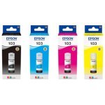 Packs 4 Epson 103 Ecotank Bouteille D'encre Noir-Cyan-Magenta-Jaune