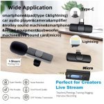 Microphone Lavalier Sans Fil Pour Iphone et Android